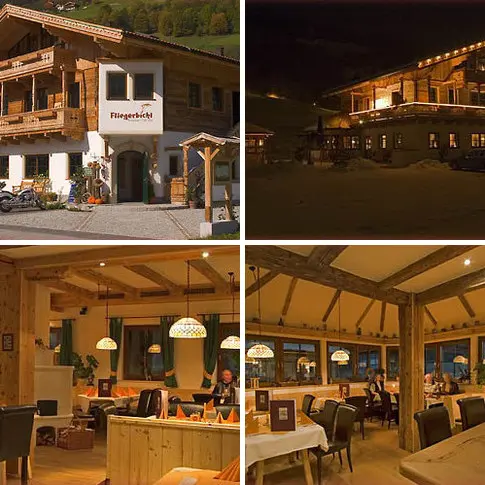 Restaurant Fliegerbichl in Bramberg am Ende der längsten beleuchteten Rodelbahn der Welt